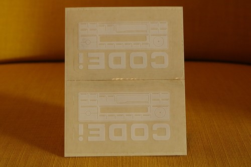 Aufkleber code für - "code",